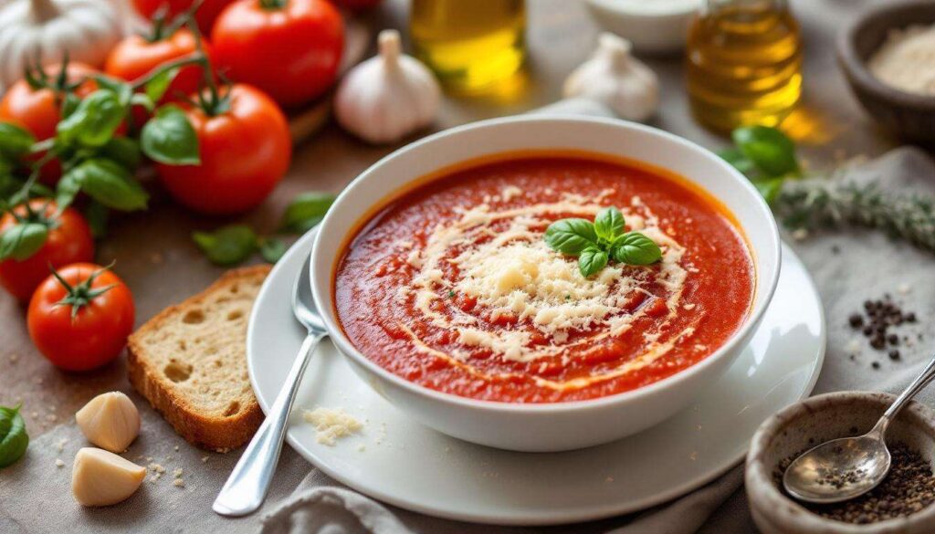 Tomatensuppe mit Parmesan-Klößchen: Einfach und raffiniert zugleich