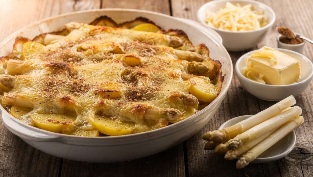 Spargel-Kartoffel-Auflauf: Cremig überbacken und perfekt für den Feierabend